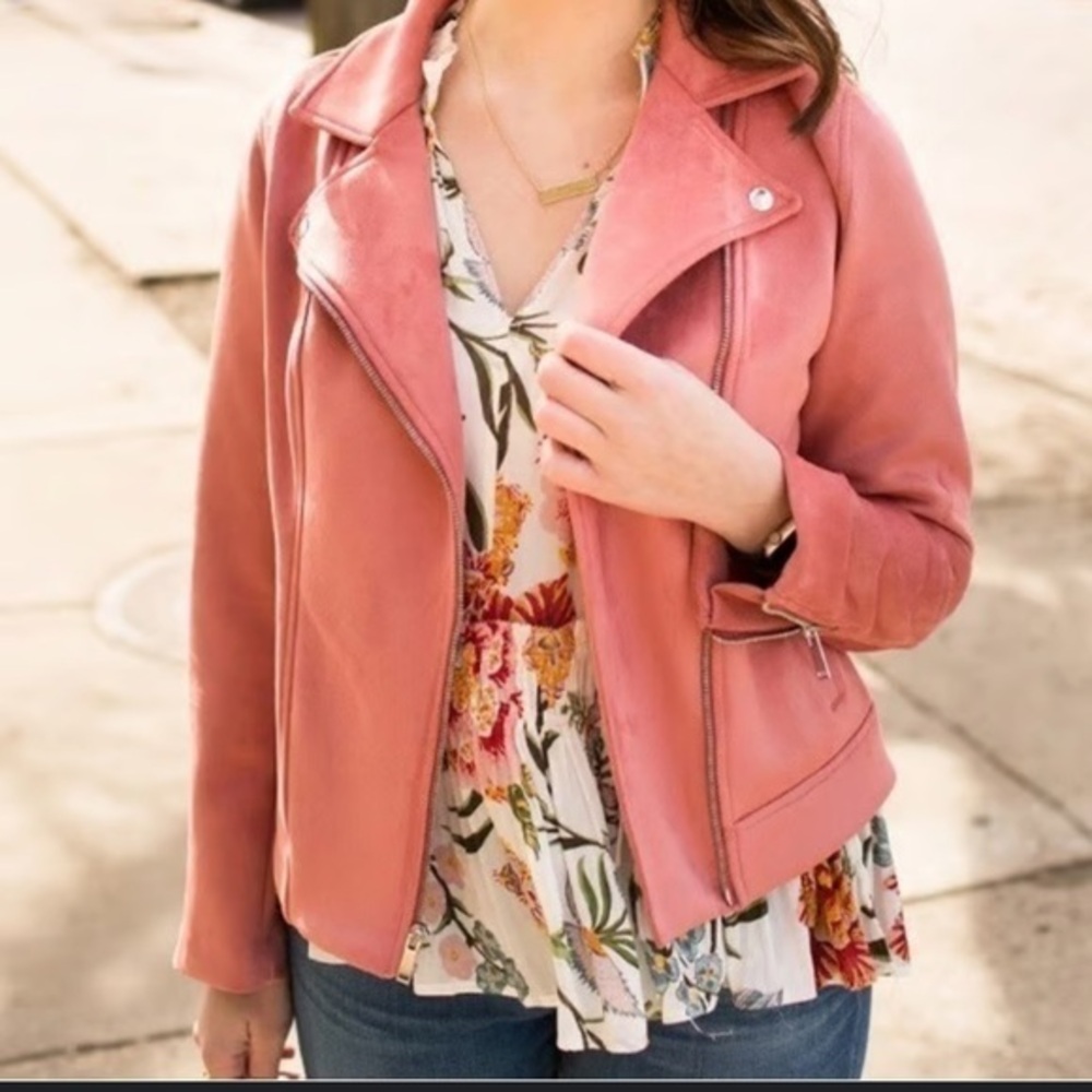 Old Navy Jacket Color Pink Suede type material Size M